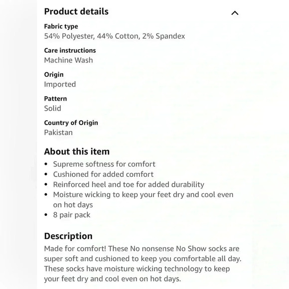 7 pairs Womens's No Nonsense white Crew Socks, NWOT lightweight - Picture 8 of 8